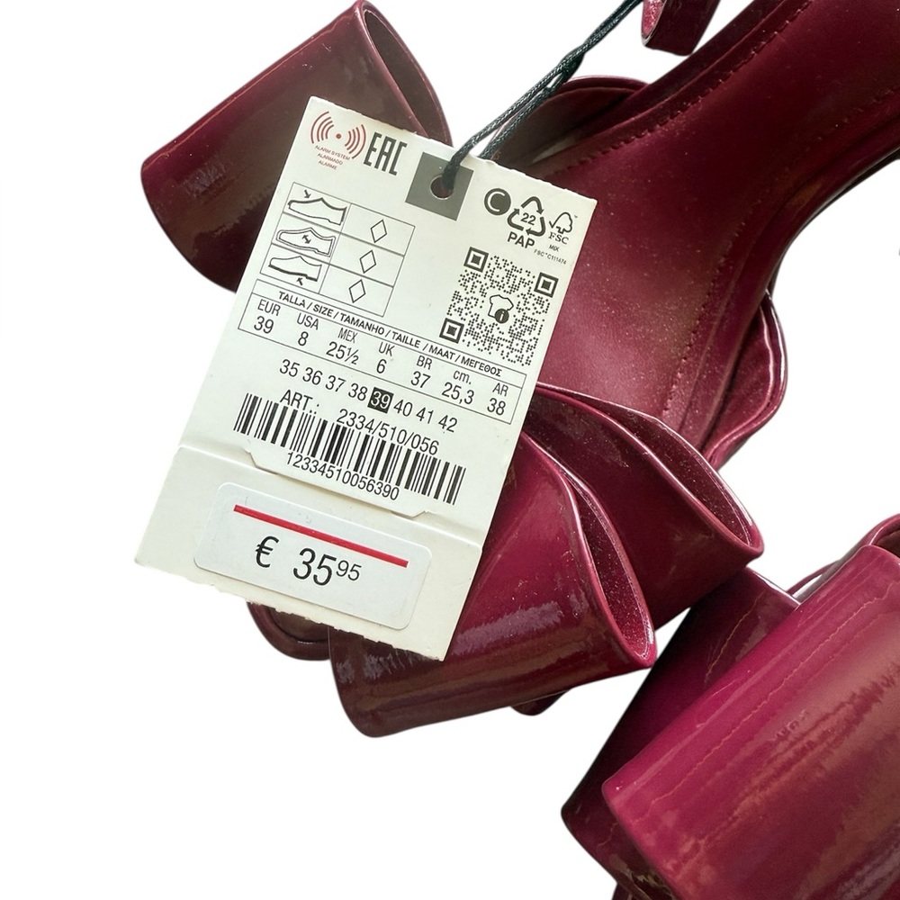 New ZARA Patent Effect Bow Sandals - Picture 7 of 7